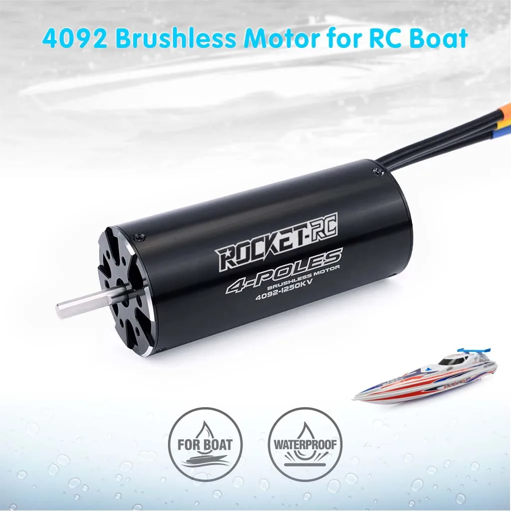 Фото Rocket-RC 4092 1250 кВ 1520 кВ водонепроницаемый бессенсорный бесщеточный двигатель 40-л куртка водяного охлаждения для 1000 мм (или выше) RC части лодки №2