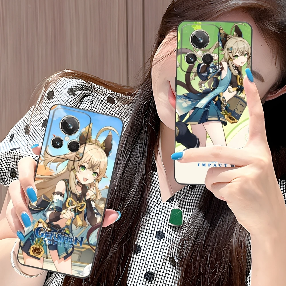 Genshin Impact Kirara мобильный телефон для Realme GT 2 9i 8i 7i Pro X50 X2 C35 C21 C20 C11 C3 черный мягкий