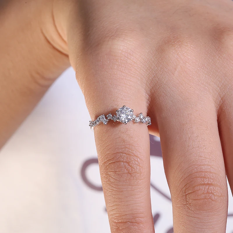 IGI 1.0CT CVD HPHT DEF VS Lab Grown Diamond Кольцо из белого золота 14 карат для женщин Обручальное