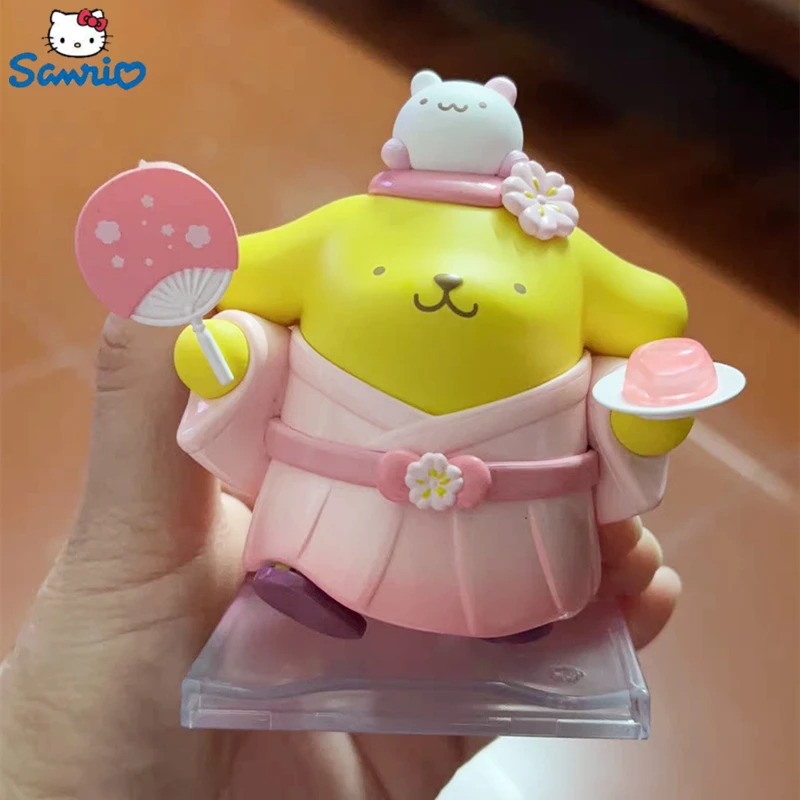 Blossom And Wagashi Series Hellokitty Cinnamoroll Pvc Figurine Kawaii Collectable Toys For Girls Xmas Gift