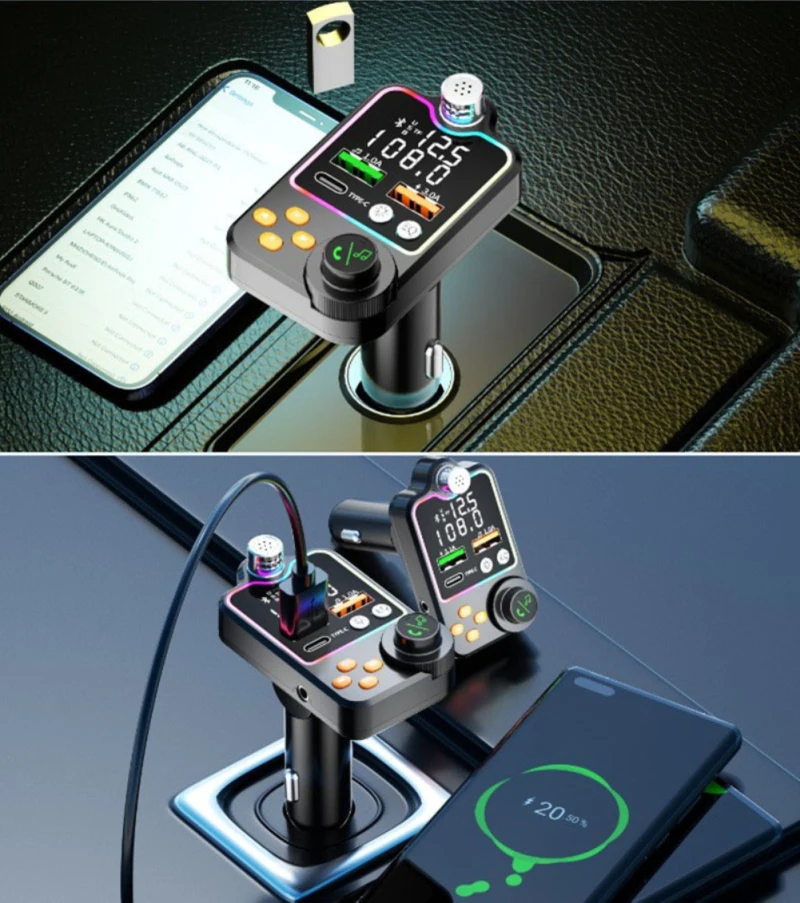 

Car Charger Q15 Bluetooth Charger 3.1a Dual USB Cigarette Lighter Car FM Transmitter Bluetooth Hands-Free Mp3 Car Accessories