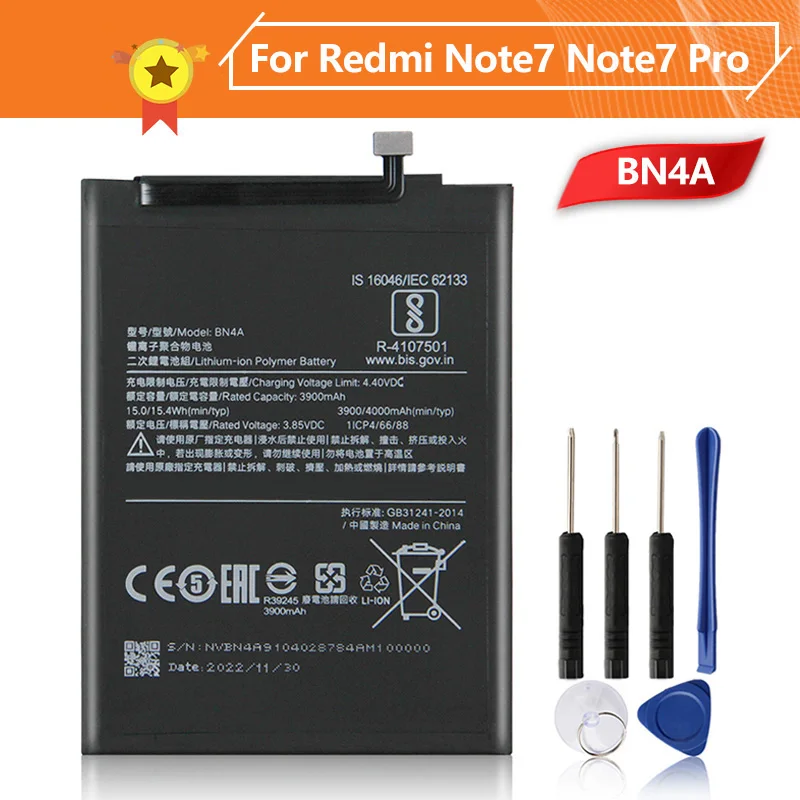 Производство 2024 года аккумулятор для телефона BN4A Xiaomi Redmi Note7 Pro Note 7 M1901F7C сменный