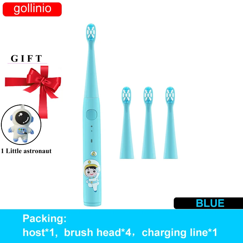 

gollinio Electric Toothbrush usb fast charging GL54B electr toothbrush kids Rechargeable Tooth Brush Replacement Head