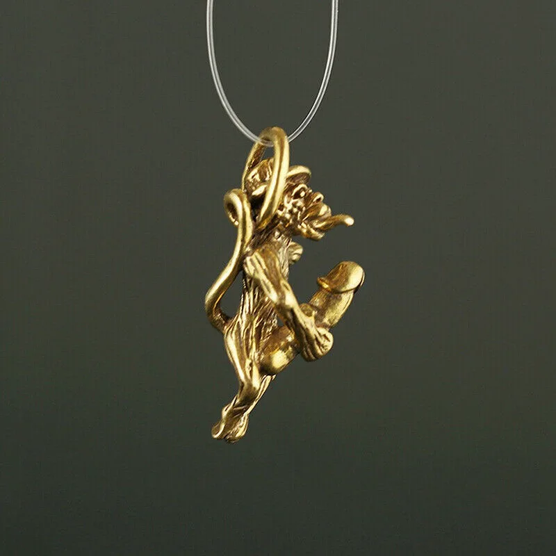 

Car Key Chain Brass Naughty Monkey Rings Pendant