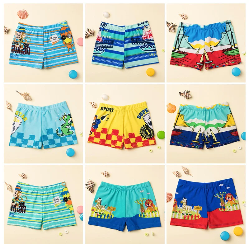 

Children Swimming Trunks Quick Dry Shorts Cartoon Print Beach Boxers Briefs Children Boy Beach Seaside Breathable Swimwear