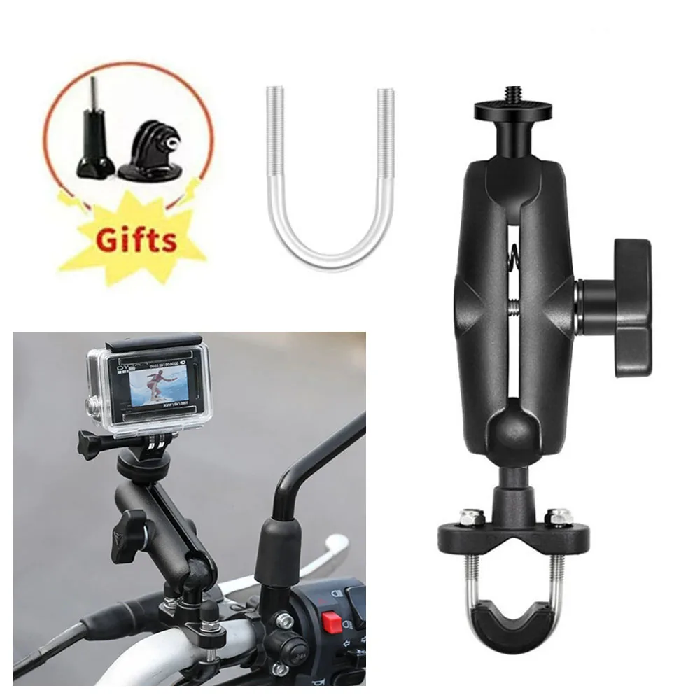 

Motorcycle Bike Holder for Insta360 X3 Handlebar Rearview Mirror Bracket w 1/4 Thread for Insta 360 Gopro DJI Cameras Accessory