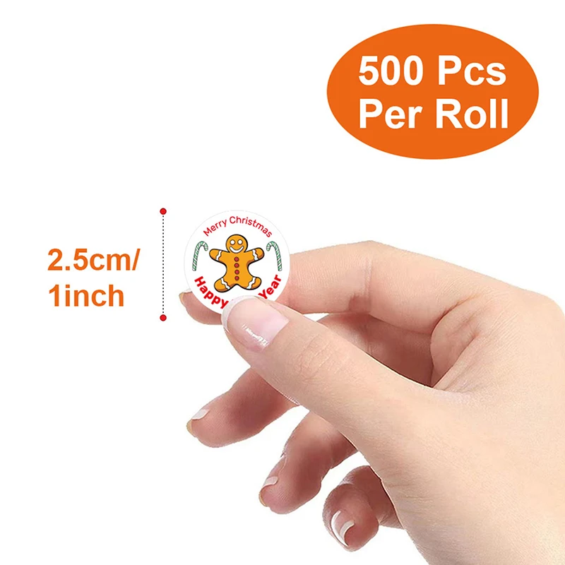 500 шт./рулон круглые рождественские тематические наклейки 8 видов конструкций DlY