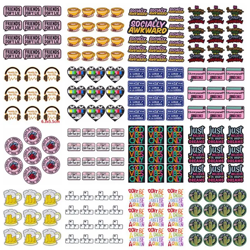 

Prajna 10PCS Cartoon Embroidery Patch Iron On Patches For Clothing Thermoadhesive Patches DIY Letter Patches On Clothes Stickers