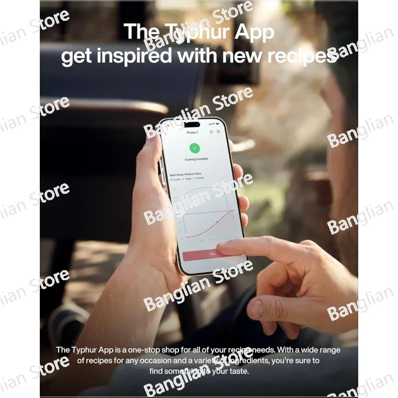 Беспроводной термометр для мяса Sync гриля умный еды Bluetooth с 2 зондами Mea