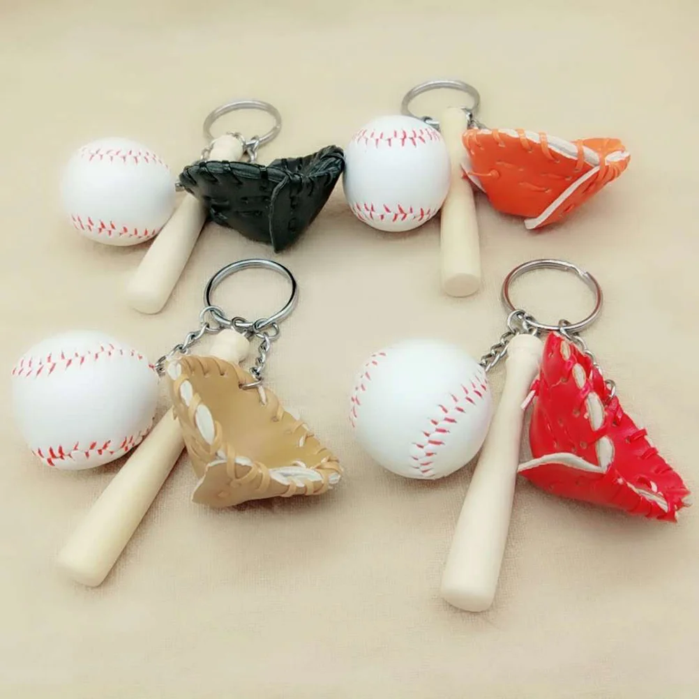 

Baseball Keychain Bat Mini Keychains Backpack Party Woodengirls Accessories Glove Theme Supplies Favors