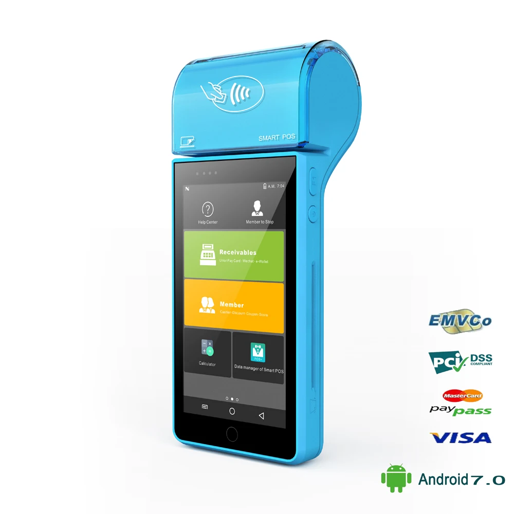 2022 e Payment PDA Android POS терминал EMV машина Paypass чековый принтер портативный считыватель