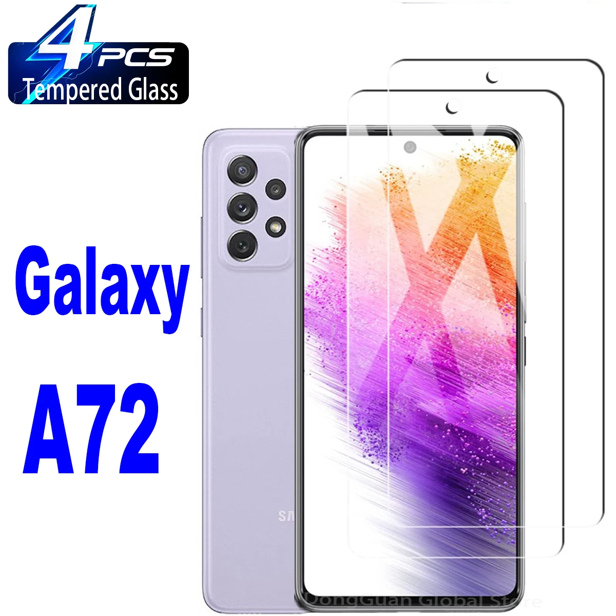 

2/4Pcs Tempered Glass For Samsung Galaxy A72 4G 5G Screen Protector Glass Film