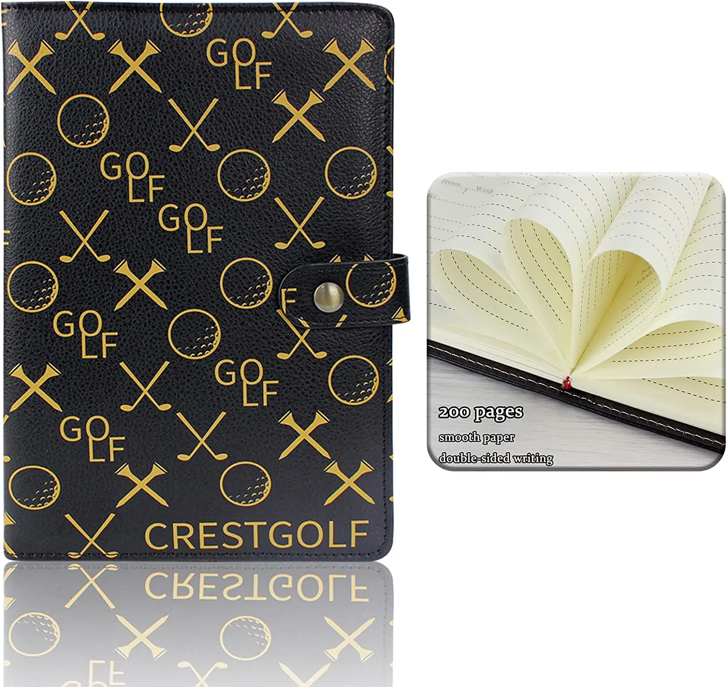 Golf Log Book With 200 Pages Pu Leather Golf Scorecard Holder Gifts For Men&women Accessories