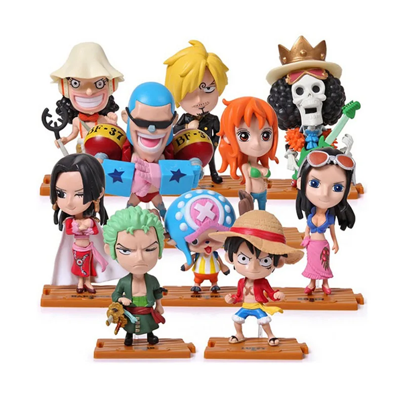 Фигурки героев Luffy Zoro Chopper Sanji Boa Hancock Nami 10 шт./комплект