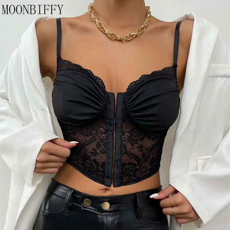 

Women Bodycon Bra Crop Top Lace Sweetheart Pleated Cropped Sleeveless Tank Tops Summer Female Spaghetti Strap Slim Fit Camisole