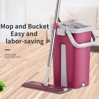 Hand-free spin mop Dry/Wet dual use microfiber mop pad bucket household lazy mops floor cleaning flow rods products set flat mop
