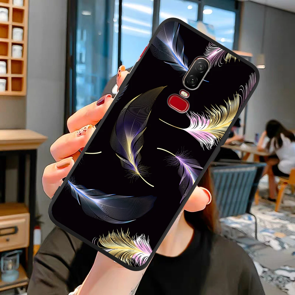 Модный разноцветный чехол с перьями для Oneplus 8 5 6 7 One Plus 5T 6T 7T Pro телефона мягкий