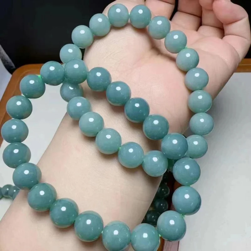 Браслет из натурального изумрудного дизайна модель A-уровня нефрит 12 мм. Хороший