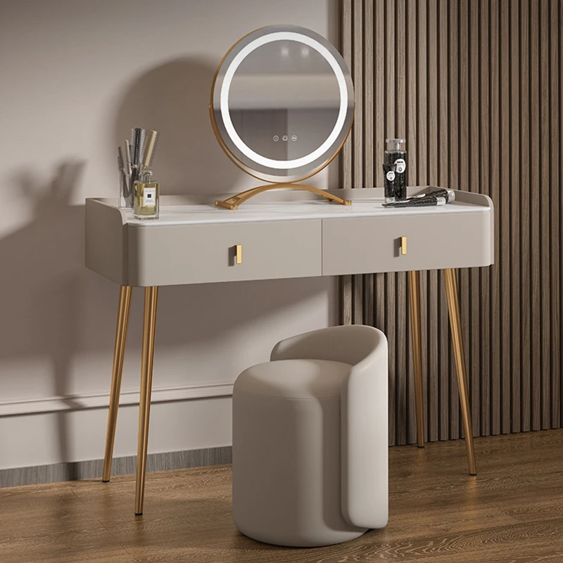 

Makeup Mirror Vanity Table Mirror Chair Bedroom Wooden Comfortable Dressing Tables Coiffeuse Avec Miroir Et Tabouret Furniture
