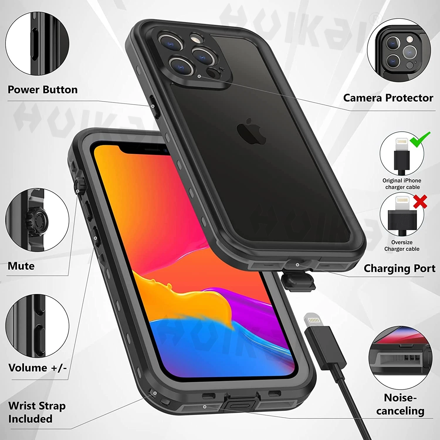 IP68 Waterproof Case For iPhone 13 Pro Max 12 Pro Max 13 12 Mini 11 Pro Max X XS XR Full Protection Heavy Duty Shockproof Covers
