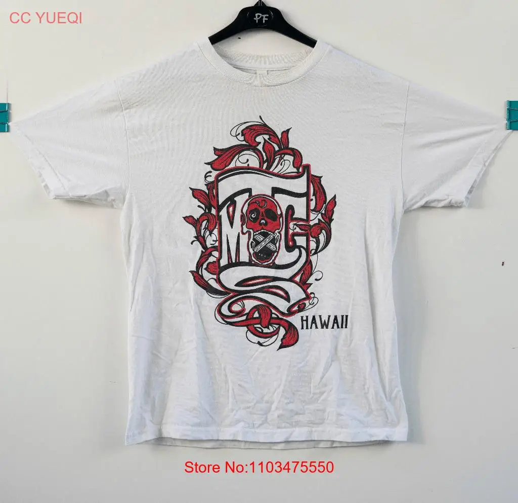 MTC Гавайский мотоцикл клуб тату череп белая футболка размер М
