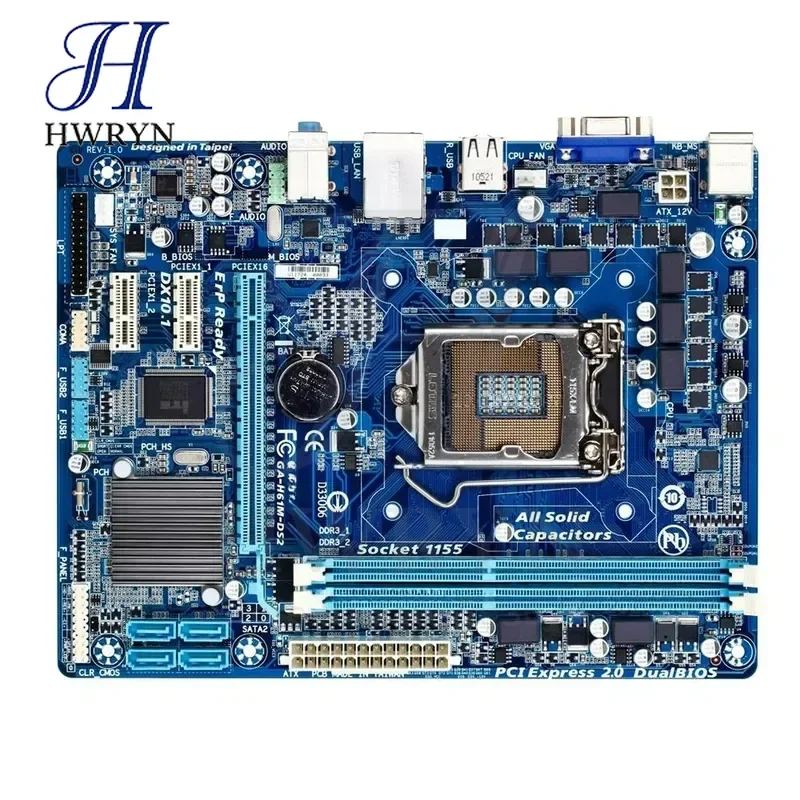 Фото Материнская плата для Gigabyte H61M-DS2 H61M-S1 H61M-D1, сокет LGA 1155, память DDR3, поддержка интегрированной графики №1