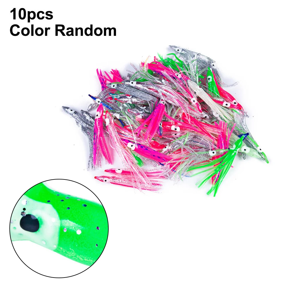 

10 PCS Octopus Fishing Lure Luminous Squid 5cm 7cm 10cm 12cm Octopus Squid Luminous Luya Soft Bait Mixed Color Random