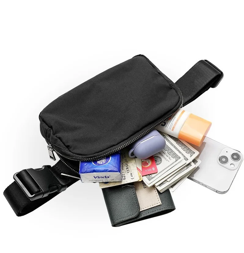 Men and women outdoor sports fitness running fitness bag nylon material waterproof pocket belt pocket Cross -body