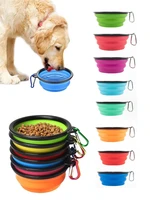 350ml pet bowl dogs cat water bowls foldable silicone travel bowl food container walking portable small medium pet accessories