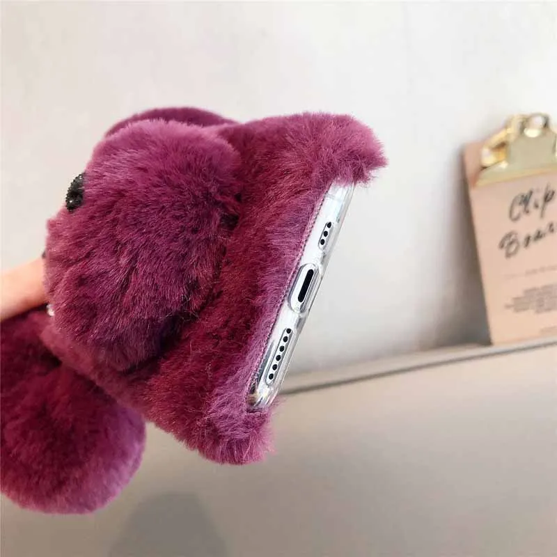 3D пушистая плюшевая теплая счастливая собака фоточехол для OPPO A16 A12E A5S A3S A74 A54 A95 A94