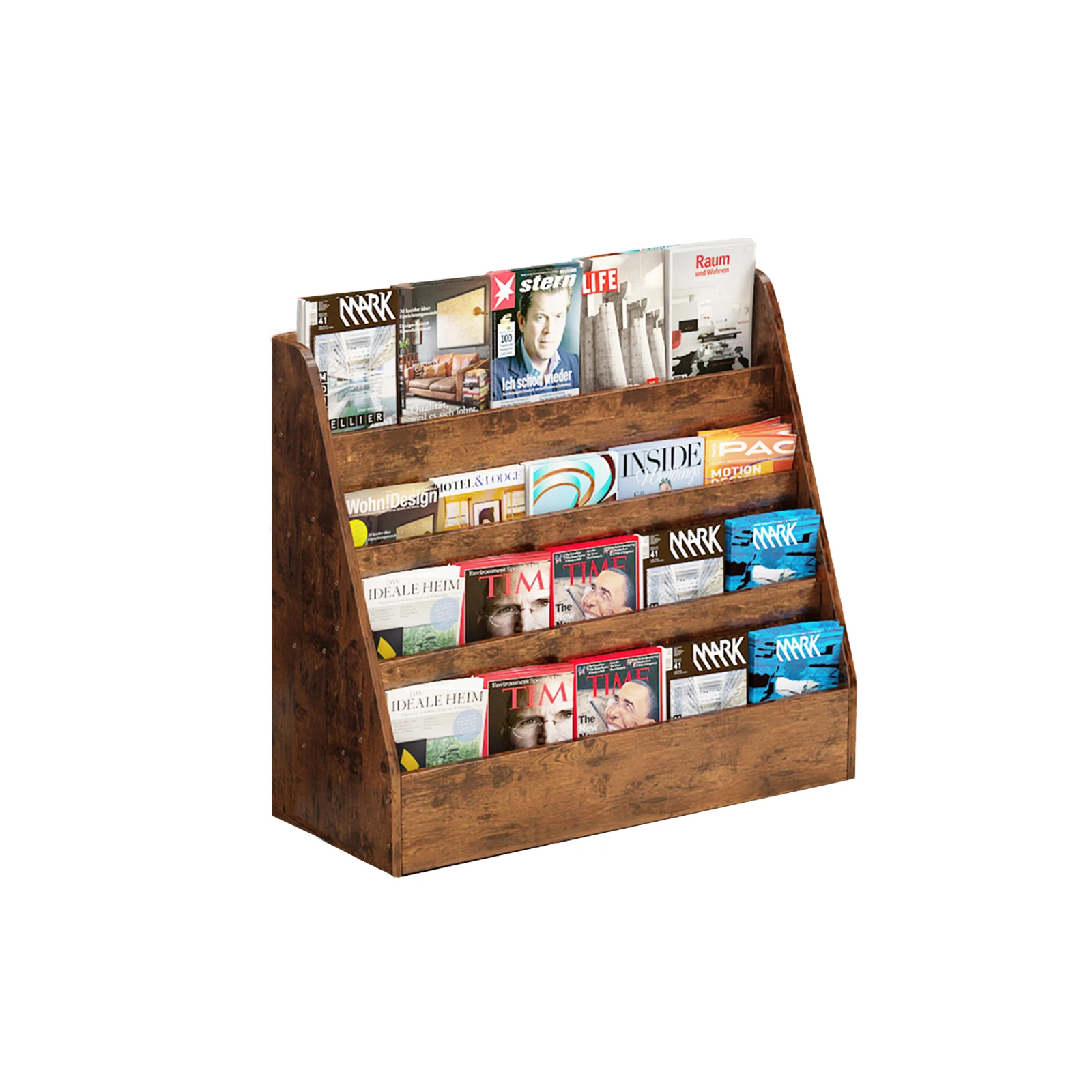 

4 Sling Bookcase Display Stand Storage Bookshelf with 4 Shelves Book Display Rack Storage Bookcase Organizer Book Shelf