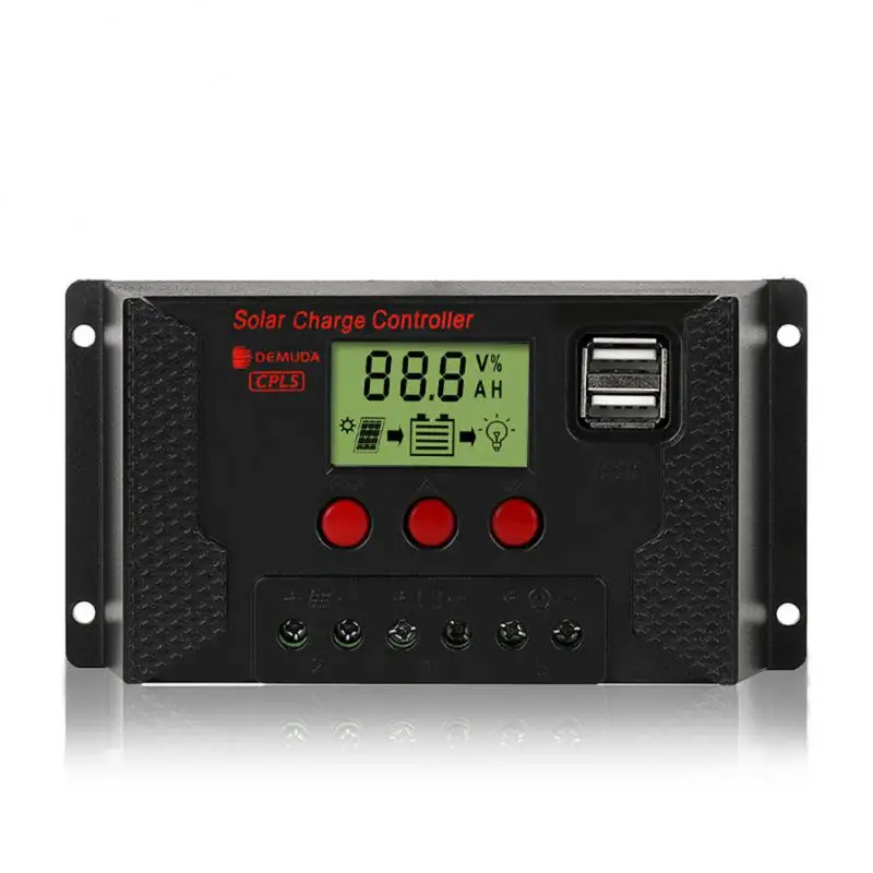 

10a 20a 30a Solar Panel Controller With Usb Port Solar Panel Battery Regulator Adjustable Lcd Display Solar Charge Controller