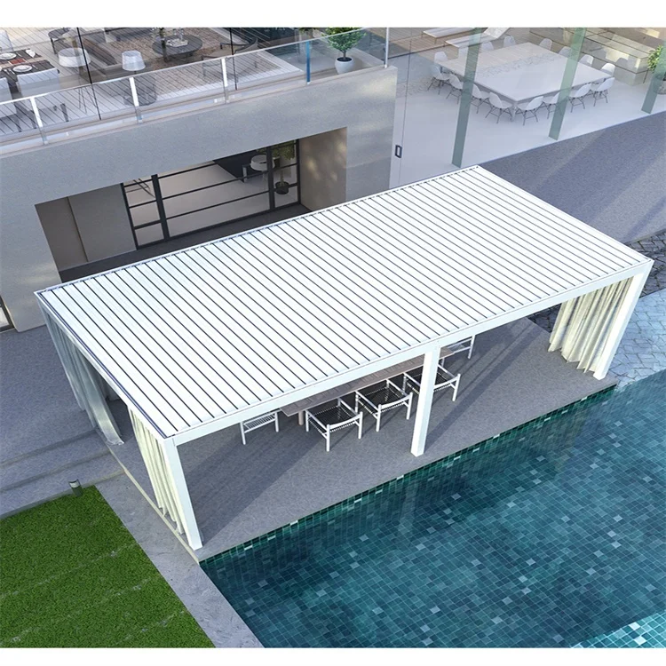 

Professional Roller Screen Fabric Pool Pergola Pergola Aluminum De 9 Metros Cuadrados Louver Roof System For Pergola Led