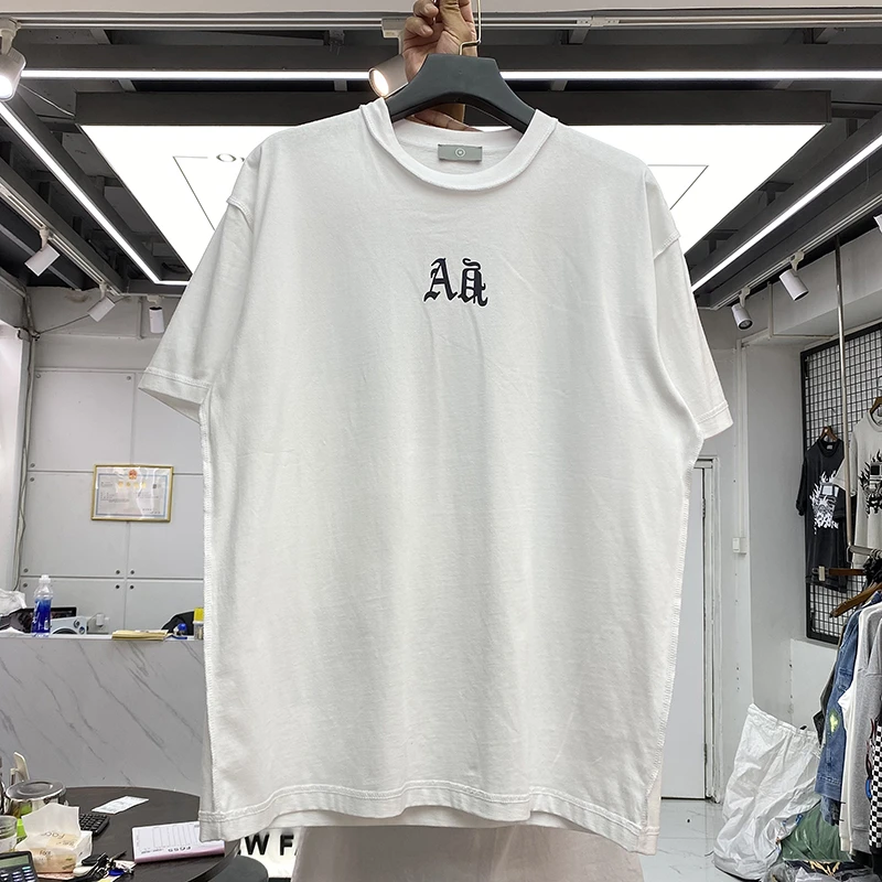 

Summer 2022 Askyurself T-shirt Street Back Sky Print Reverse Design Small Neckline Short Sleeve Washing Used Ask T-shirt Trend