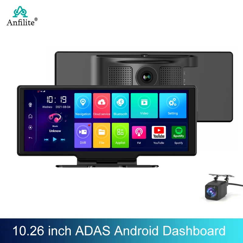 Автомобильный видеорегистратор на зеркало заднего вида 10 26 дюйма Android 8 1 HD dvr 4G