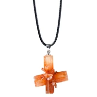 crystal necklaces healing pendant with adjustable cord healing crystal natural stone slice pendants necklace women jewelry