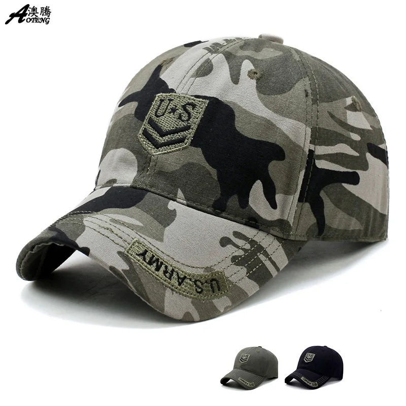 Army Camouflage Male Baseball Cap Men Embroidered   Caps Outdoor Sports Tactical Dad Hat Casual Hunting Hats  Men's Baseball Cap
