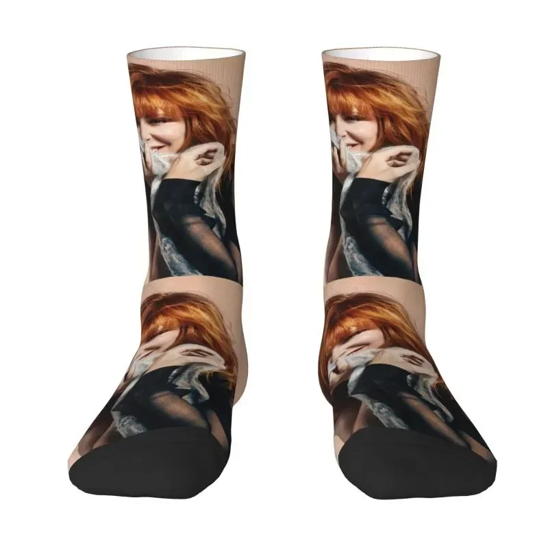 

Fashion Mens Mylene Farmer Dress Socks Unisex Comfortable Warm 3D Printing Crew Socks