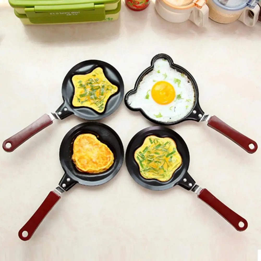 4pcs Breakfast Frying Pans Multipurpose Cartoon Rabbit Heart-shaped Five-pointed Star Non-stick Cooking Appliances