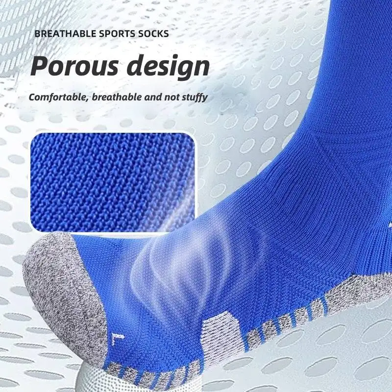 Non Slip Football Socks Mens Friction Gasket Tube Running Ice Snow Hiking Sports Over Knee Stockings Basketball Socks