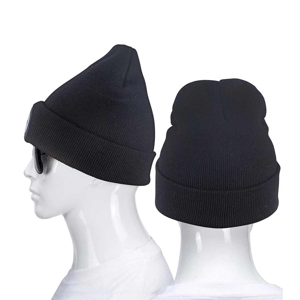 

LED Beanie Cap Lighting Flashing Hands Free Flashlight Headlamp Beanie Unisex Winter Knit Cap