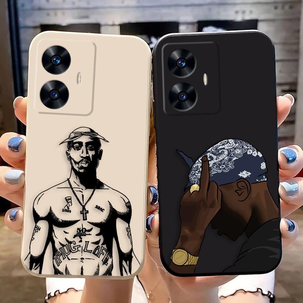 Rap Singer 2pac Tupac Phone Case For Realme C65 C63 C53 C35 C55 C33 C30 C21Y C20 C12 C11 GT 2 XT NARAO 20 30 50 Funda Capa