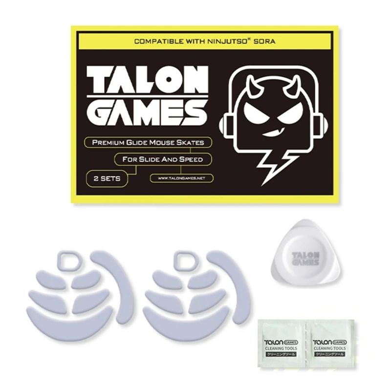

TALONGAMES Mouse Skates Pads 2Sets White Rounded Curved Edges Mouse Feet Replacement for Ninjutso Sora Gaming Mouse