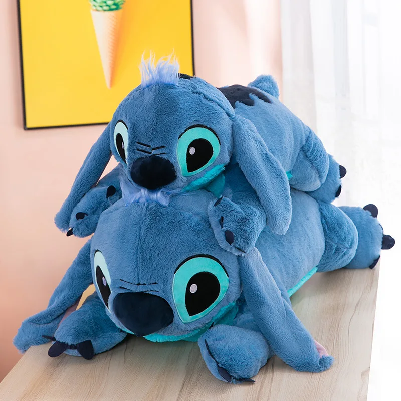 

60/80cm Disney Lilo and Stitch Plush Toys Crouching Style Pixar Anime Plushie Stich Dolls Pillow Soft Stuffed Gift for Children