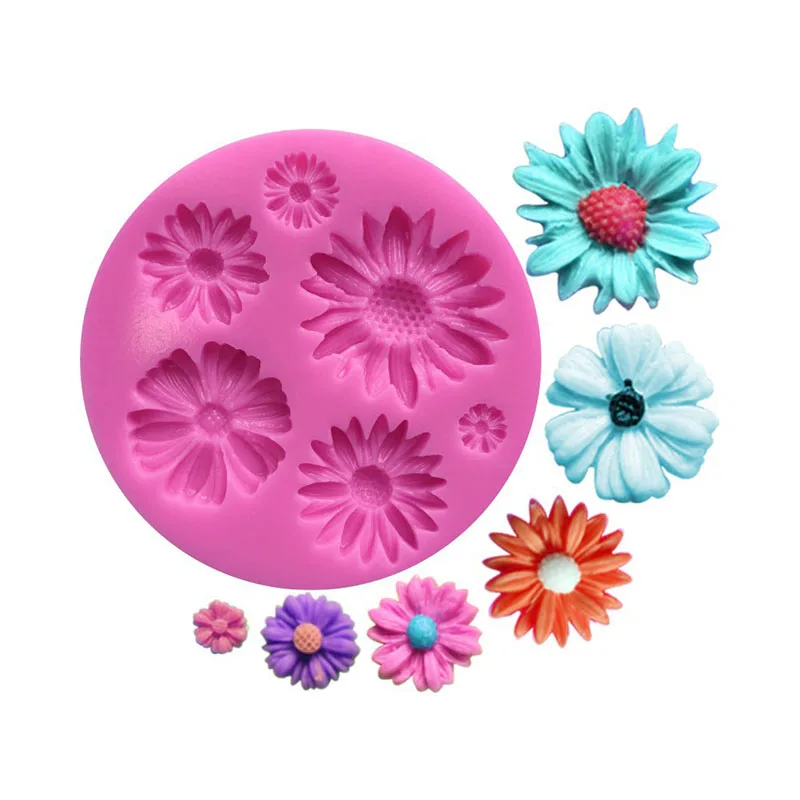 

Wedding Flower Chrysanthemum Sunflower Silicone Fondant 3D Chocolates Cake Mold Cupcake Jelly Candy Sugar Decoration Baking Tool
