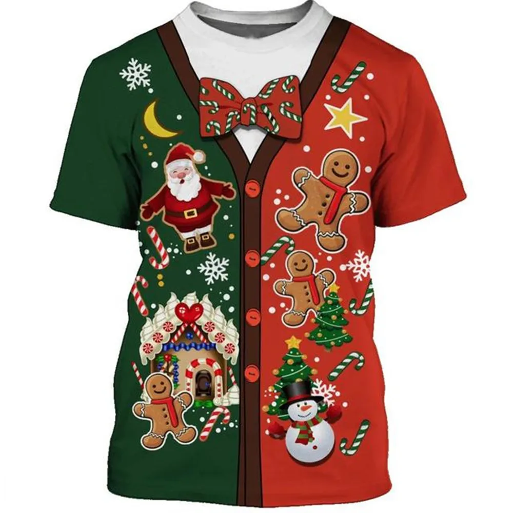 

3D Short Sleeve Christmas Dress Up Men's and Women's T-shirt XS-6X