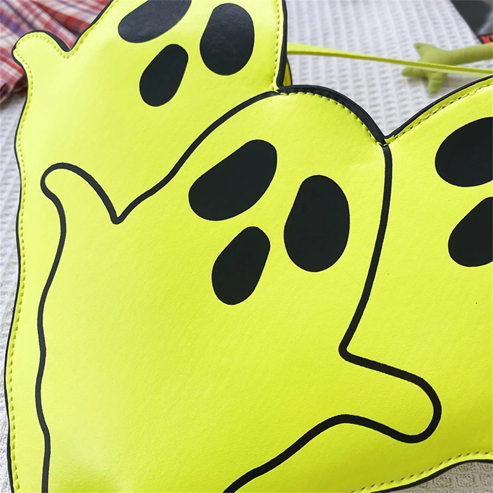 New Ladies Messenger Bags Spoof Fun Print Ghost PU Messenger Bag Funny Personality Soul Shoulder Bag Fashion Street Women Bag