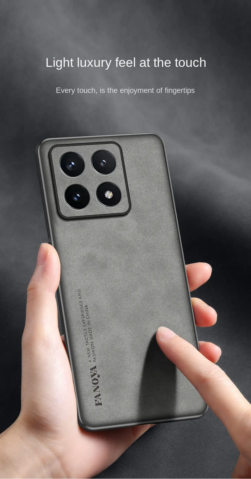 Чехол из искусственной кожи для Xiaomi 14T Pro 2024 противоударный силиконовый бампер