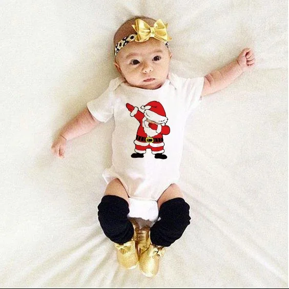 

Детский комбинезон с рисунком Санта-Клауса, женское платье, милый мультяшный комбинезон унисекс для малышей