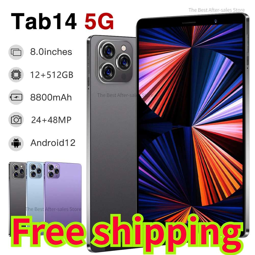 

Gobal Version New Tab14 Tablet Pc 11 Inch Android 12 Bluetooth 12GB 512GB Deca Core Google Play WPS 5G/4G WIFI Hot Sales Laptop